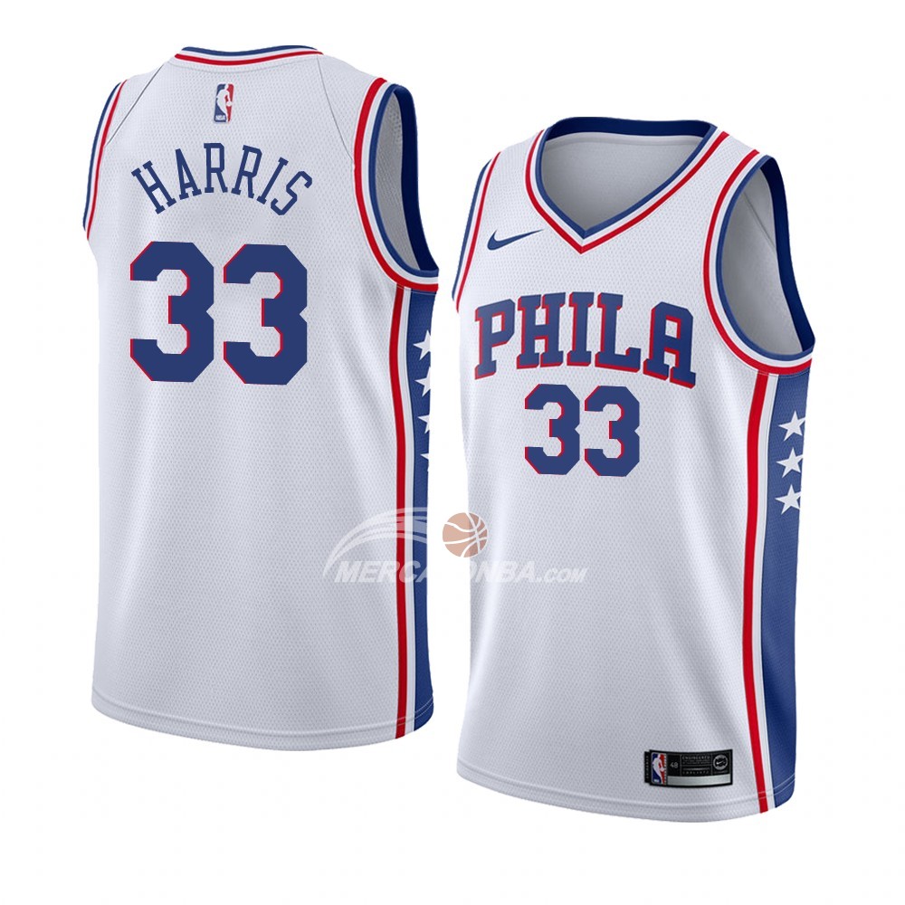 Maglia Philadelphia 76ers Tobias Harris Association 2018 Bianco